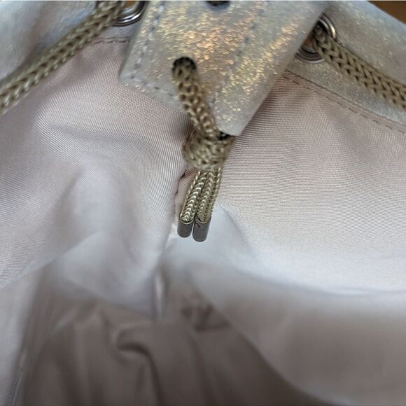ATM NWT Anthony Thomas Melillo Metallic Nubuck Leather Tote in Beige Gold - Picture 9 of 15